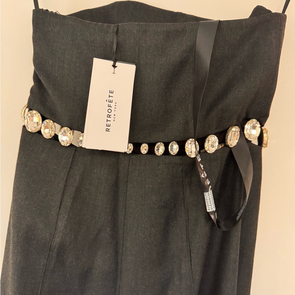 Retrofete Black Strapless Jumpsuit with Embellished Belt - Picture 10 of 10